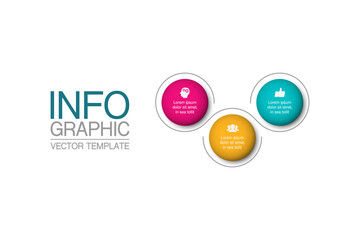 Vector infographic template, 3 steps or options. Data presentation, business concept design for web, brochure, diagram.