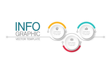Vector infographic template, 3 steps or options. Data presentation, business concept design for web, brochure, diagram.