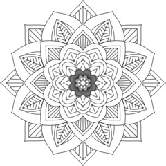 Easy Mandala coloring book simple and basic for beginners, seniors and children. Set of Mehndi flower pattern for Henna drawing and tattoo. Decoration in ethnic oriental, Indian style.