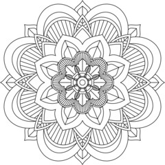 Easy Mandala coloring book simple and basic for beginners, seniors and children. Set of Mehndi flower pattern for Henna drawing and tattoo. Decoration in ethnic oriental, Indian style.