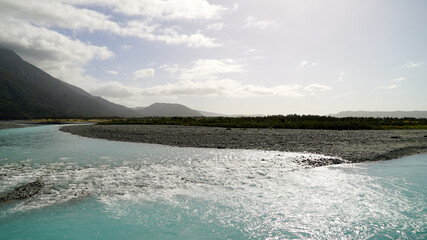 Whataroa River in New Zealand
