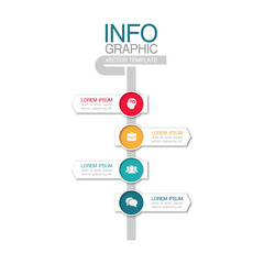 Vertical vector infographic template, 4 steps or options. Data presentation, business concept design for web, brochure, diagram.