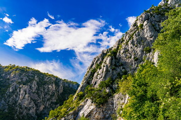 Danube gorge in Djerdap on the Serbian-Romanian border