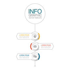 Obraz premium Vertical vector infographic template, 3 steps or options. Data presentation, business concept design for web, brochure, diagram.