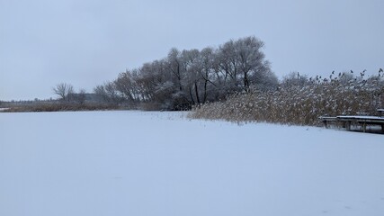Winter, autumn, river,pond