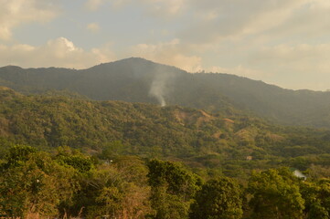 The Colombian rainforest and mountain landscapes of the Sierra Nevada de Santa Maria region