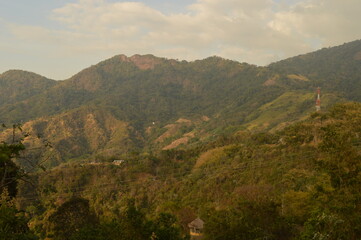 Fototapeta na wymiar The Colombian rainforest and mountain landscapes of the Sierra Nevada de Santa Maria region