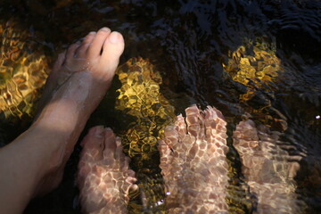 feet in water