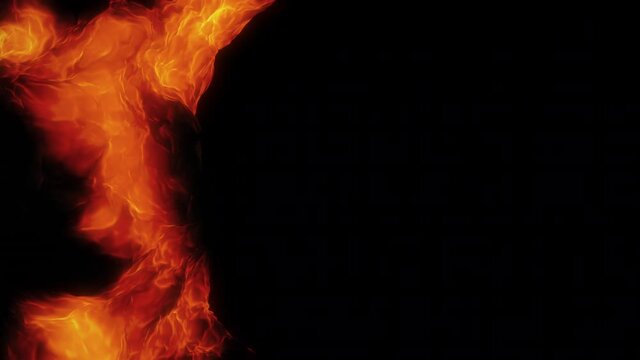 Abstract Fire Left Frame Column Loop With Matte