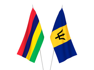 Republic of Mauritius and Barbados flags