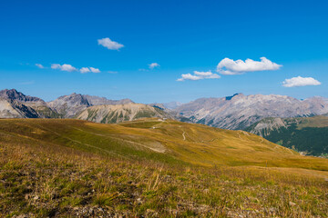 Obraz premium Landscape in the mountains in Livigno, Italy. 