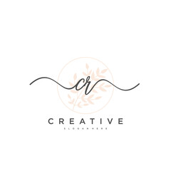 Fototapeta na wymiar CR Initial handwriting minimalist geometric logo template vector art, Logo for business beauty, fashion, and other