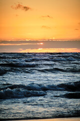 Calm golden sunset over the sea
