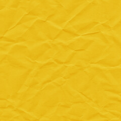 Yellow vintage and old looking crumpled paper background. Retro cardboard texture. Grunge paper for drawing. Ancient book page. Present wrapping.