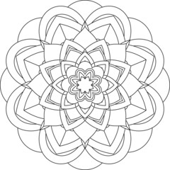 Easy Mandala coloring book simple and basic for beginners, seniors and children. Set of Mehndi flower pattern for Henna drawing and tattoo. Decoration in ethnic oriental, Indian style.
