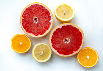 citrus on a white background