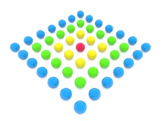 Colored balls on a white background