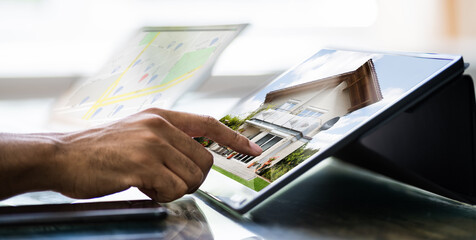 African American Searching Real Estate House