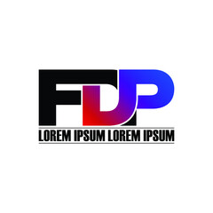 FDP letter monogram logo design vector
