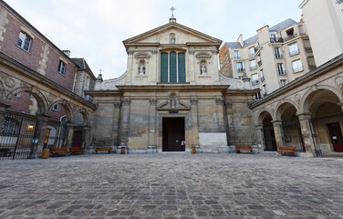 Fototapeta na wymiar The Saint Joseph des Carmes church is located in the heart of the Catholic Institute of Paris.