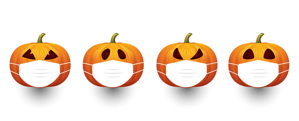 Halloween 2020, Pumpkin with Face Mask
