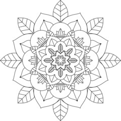 Easy Mandala coloring book simple and basic for beginners, seniors and children. Set of Mehndi flower pattern for Henna drawing and tattoo. Decoration in ethnic oriental, Indian style.
