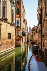 Fototapeta na wymiar Picturesque view between the canals of Venice, Veneto - Italy 