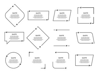Set of quote bubbles template , flat design.