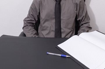  business man's desk with documents on the table