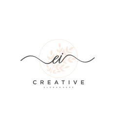 Fototapeta na wymiar EI Initial handwriting minimalist geometric logo template vector art, Logo for business beauty, fashion, and other