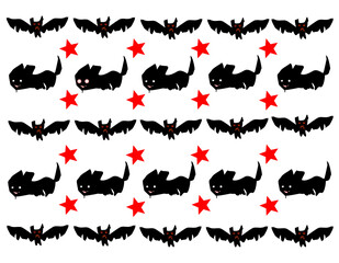 set of animals bat and cat