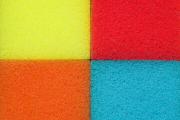 Fototapeta premium Multi colored sponges for washing dishes. Washcloths.
