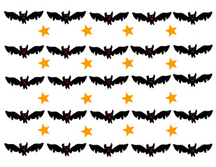 set of animals. pattern with bats