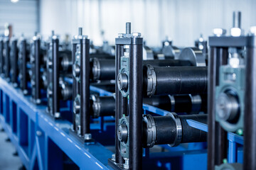 Fototapeta premium Metal sheet forming machine at the modern metalwork factory.