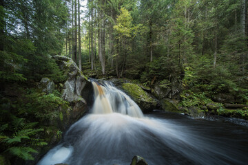 beautiful waterfall in the black forest germany, the name is Krai Woog Gumpen near herrischried.
