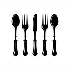 Cutlery Icon, Fork, Spoon And Knife