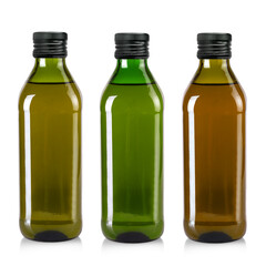 set of bottle of olive oil isolated on a white background. File contains clipping path