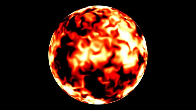 Ball Sphere With Hot Burning Molten Lava Surface