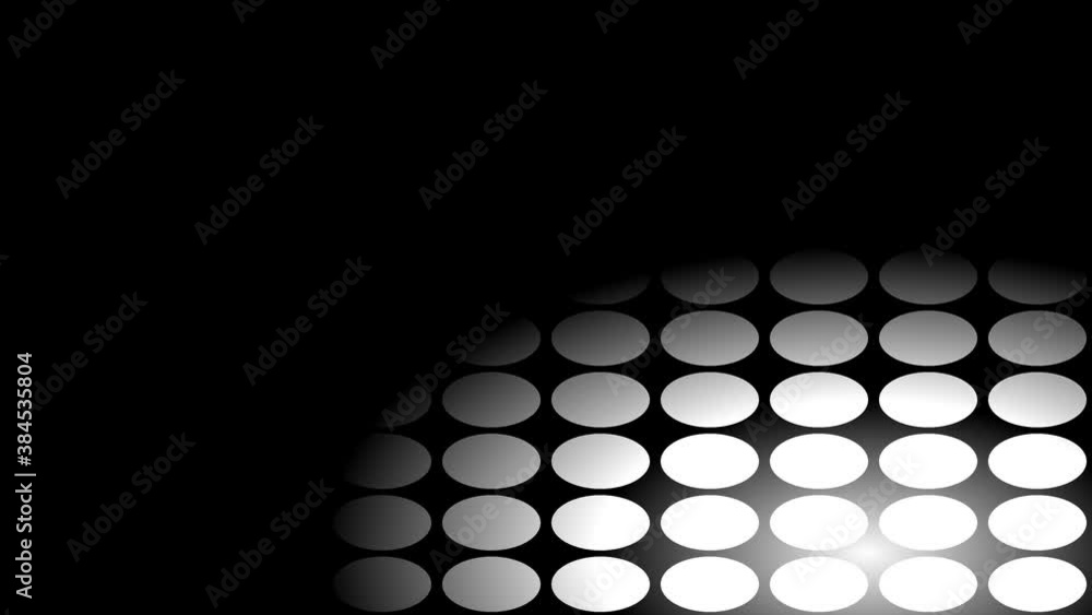 Poster light moving over grid of circles mask