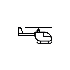 helicopter icon. line style icon vector illustration. vehicle icon stock