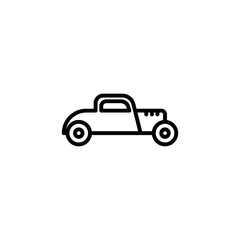 hot rod car icon. line style icon vector illustration. vehicle icon stock