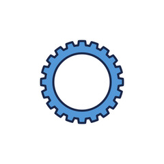 Cog Wheel vector concept blue icon or design element