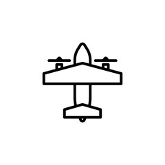 bomber plane icon in line style icon stock of transportation vehicles. coloring picture for children game.