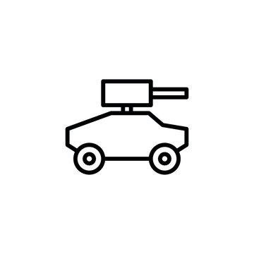 armored car icon in line style icon stock of transportation vehicles. coloring picture for children game.