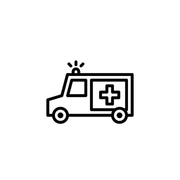ambulance icon in line style icon stock of transportation vehicles. coloring picture for children game.