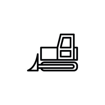 bulldozer icon in line style icon stock of transportation vehicles. coloring picture for children game.