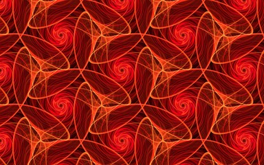 3D red abstract background. Fractal illustration