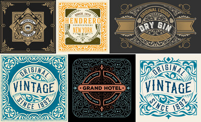 Set Whiskey labes. vector layered