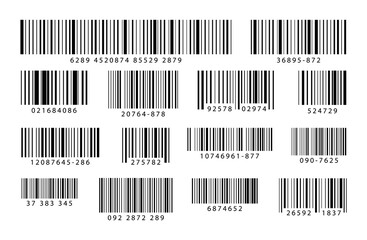 Set of barcodes. Industrial barcodes. Scan code bars. Code price.