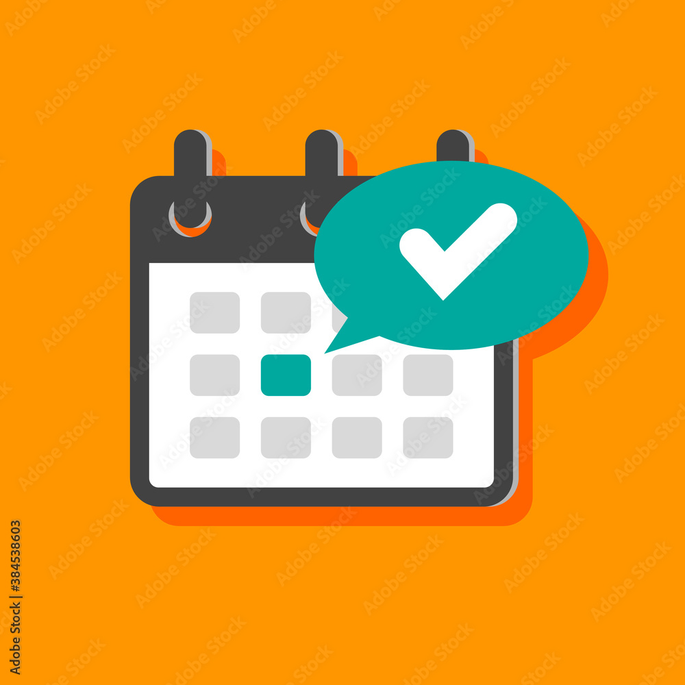 Aufkleber calendar deadline or event reminder notification. highlighted date on it. event or selected importan